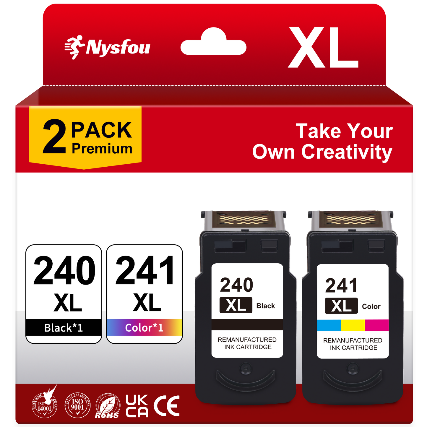 240XL 241XL Ink Cartridge Compatible for Canon Ink 240 and 241 for Pixma MG3620 TS5120 MG3520 MG3220 Printer (Black, Tri-Color)