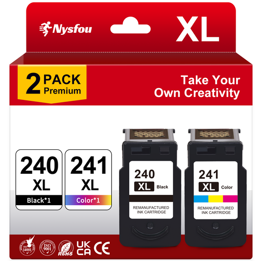 240XL 241XL Ink Cartridge Compatible for Canon Ink 240 and 241 for Pixma MG3620 TS5120 MG3520 MG3220 Printer (Black, Tri-Color)