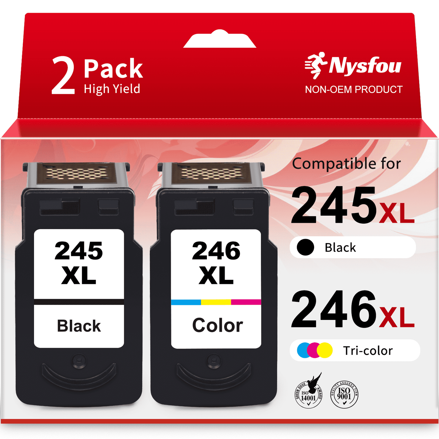 245XL Ink Cartridges for Canon Ink 245 and 246 for Canon 243 244 245 246 Ink Cartridge for PIXMA MG2522 TS3122 MX492 MX490 TR4500 TR4520 Printer (Black, Tri-Color)