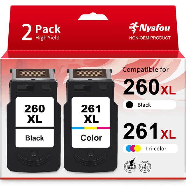 260XL 261XL Ink Cartridges for Canon 260/261 Ink 260 261 Ink PG-260XL CL-261XL Ink Cartridge Combo Pack for Canon TS5320 TS6420 TR7020 TR7022 Printer ( Black, Tri-Color)