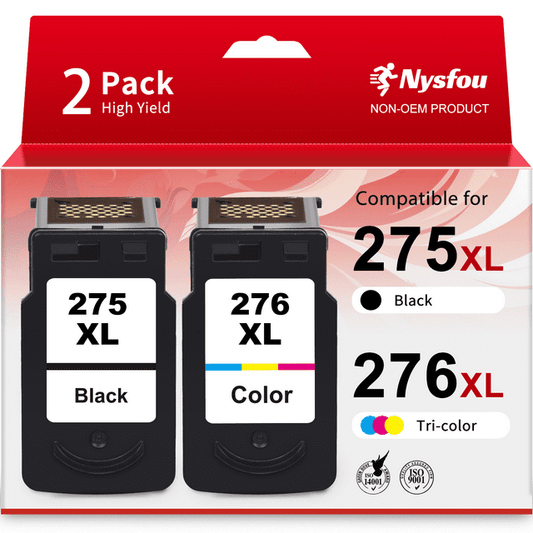 275XL 276XL Ink Cartridges for Canon Ink 275 and 276 XL PG-275XL CL-276XL Ink Cartridge Combo Pack for Canon PIXMA TS3520 TS3522 TS3500 TR4720 TR4722 TR4700 Printer (1 Black, 1 Color)