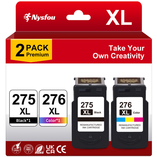 275 Printer Ink Compatible for Canon Ink 275 and 276 for PIXMA TS3520 TS3522 TS3500 Printer (Black, Tri-Color)
