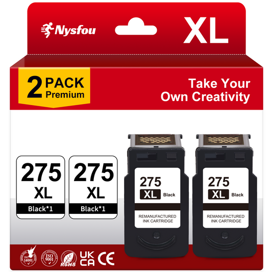 PG 275 Black Ink Cartridge Compatible for Canon 275 Ink for 275XL 275 Ink (2 Black)