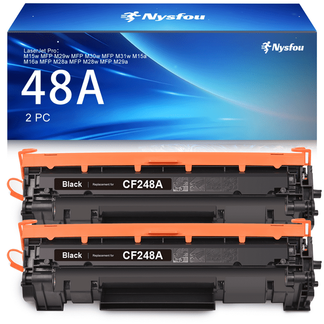 48A CF248A Toner Cartridge for HP 48A CF248A CF248 Toner Cartridge for HP Laserjet Pro M15w M29w M30w M31w MFP M28w M28a M29a M15a M16a Printer(2-Black)