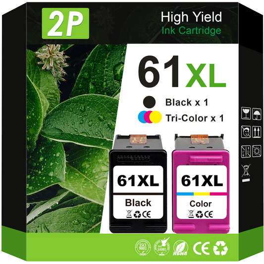 61XL Ink Cartridges Compatible for HP 61 Ink Cartridge Combo Pack (Black and tri-color)