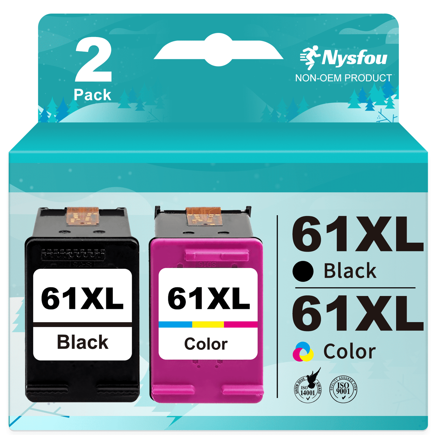 61XL Ink Cartridges for HP 61 Ink Cartridge Combo Pack (Black and tri-color)