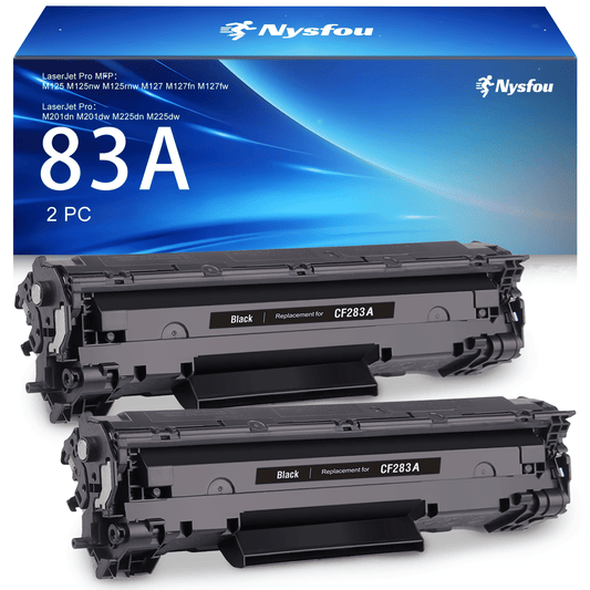 83A CF283A Black Toner Cartridge Replacement for HP 283A CF283A 83A 83X CF283X 283X for HP Laserjet Pro MFP M127fw M225dw M127fn M125nw M201dw M225dn M201n M125a Printer (Black, 2-Pack)