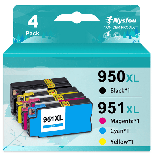 950XL 951XL Ink Cartridge Compatible for HP 950 XL 951 Ink Cartridges for HP Officejet Pro 8610 8600 8615 8620 8625 8100 276dw 251dw Printer ( Black, Cyan, Magenta, Yellow, 4 Pack)