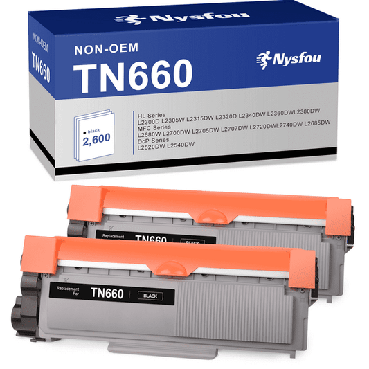 TN660 Toner Cartridge Replacement for Brother TN-660 TN-630 for Brother HL-L2380DW MFC-L2700DW HL-L2360DW HL-L2340DW MFC-L2740DW DCP-L2540DW Printer ( Black, 2 Pack)