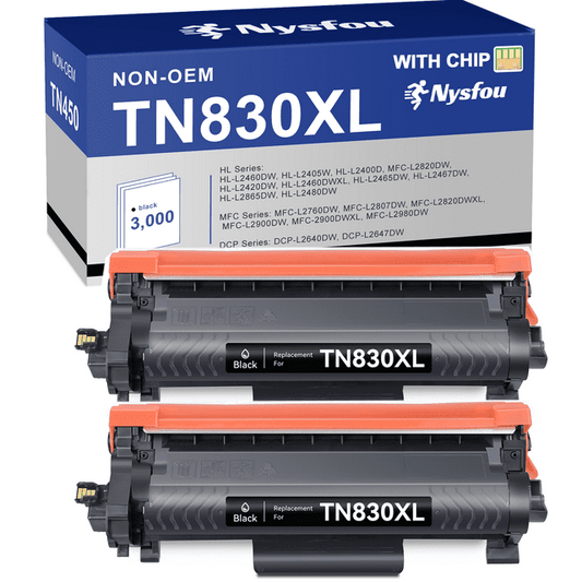 TN830XL Toner Cartridge Replacement for Brother TN-830XL TN-830 for Brother DCP-L2640DW HL-L2480DW MFC-L2807DW MFC-L2820DW MFC-L2820DWXL Printer (2 Black)